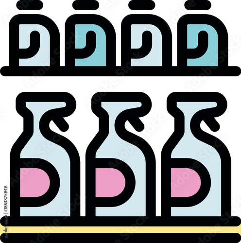 Cleaning supplies arranged neatly on store shelves, awaiting shoppers