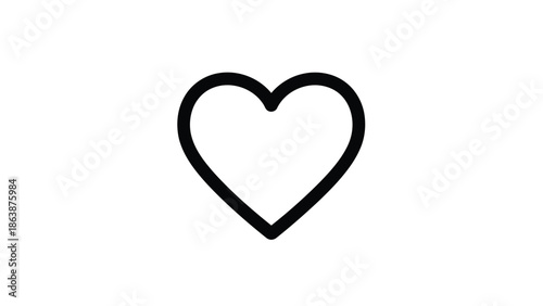 Simple black heart outline on white background.