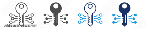 digital key icon set multiple style