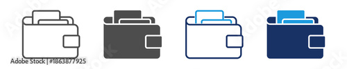 wallet icon set multiple style