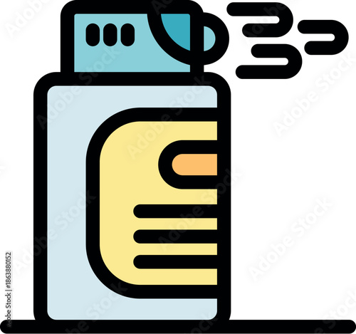 Pocket lighter creating a flame, useful tool for lighting cigarettes, candles or starting a fire