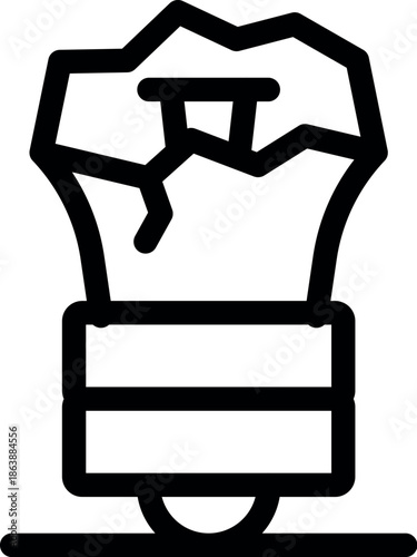 Broken light bulb is representing a burnout, lack of new ideas, or a problem that needs solving