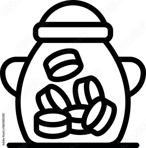 Round candies preserved in a glass jar with lid and handles, maintaining their freshness and flavor