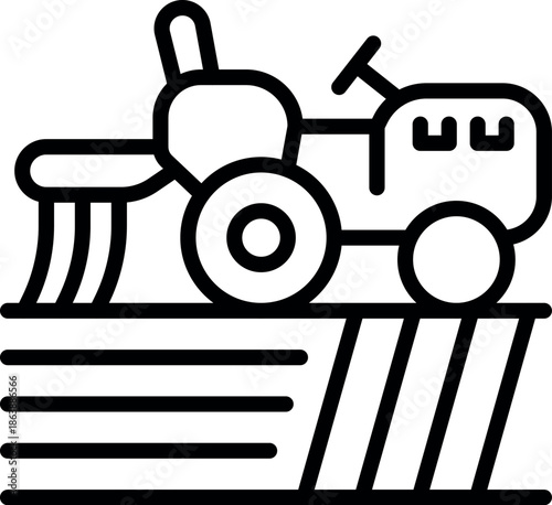 Tractor plowing field, preparing soil for crops, symbolizing agriculture and farming