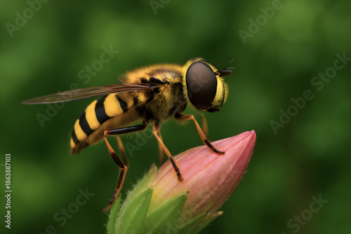  honeybee fly on a flower