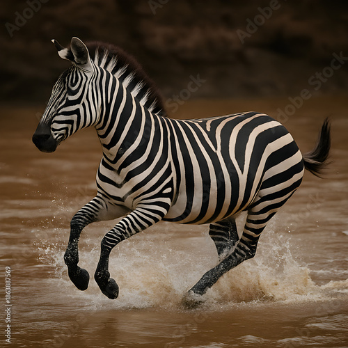 zebra on the beach