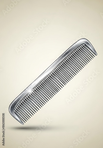 Elegant silver comb detail in a modern and minimalist design format