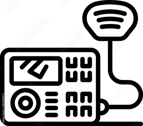 Radio transceiver with antenna transmitting and receiving data wirelessly