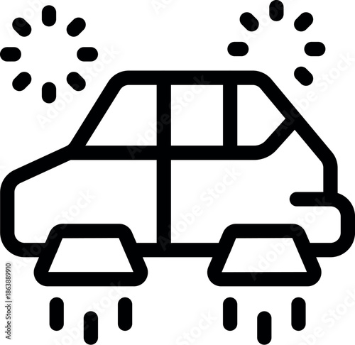 Futuristic flying car hovering effortlessly, propelled by advanced technology, symbolizing innovation in transportation