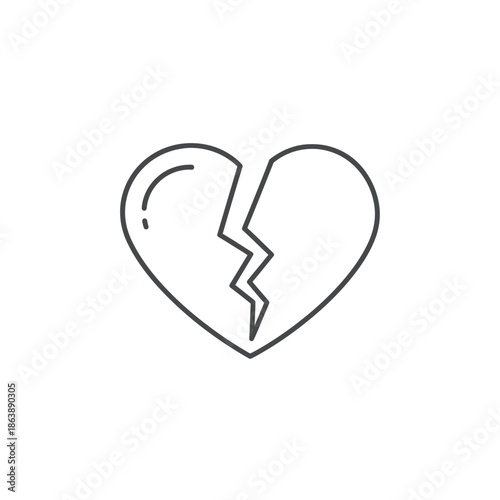 Broken Heart Illustration Symbolizing Heartbreak or Emotional Pain