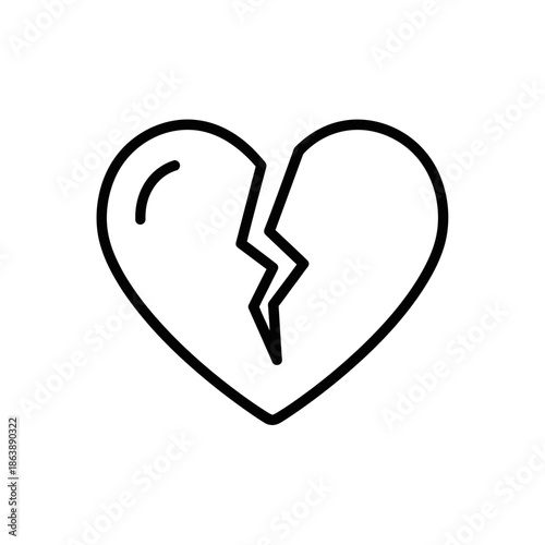 Broken Heart Illustration Symbolizing Relationship Breakup or Emotional Pain