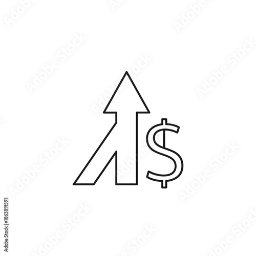 Business Growth Arrow and Dollar Sign Innovation Concept for Financial Success