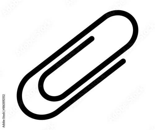 Attachment clip document. Paperclip. Realistic illustration of a paperclip. Simple style paperclip icon. Vector illustration