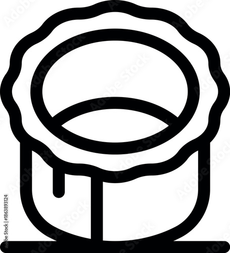 Open paint bucket dripping on the floor, ready for a home renovation project