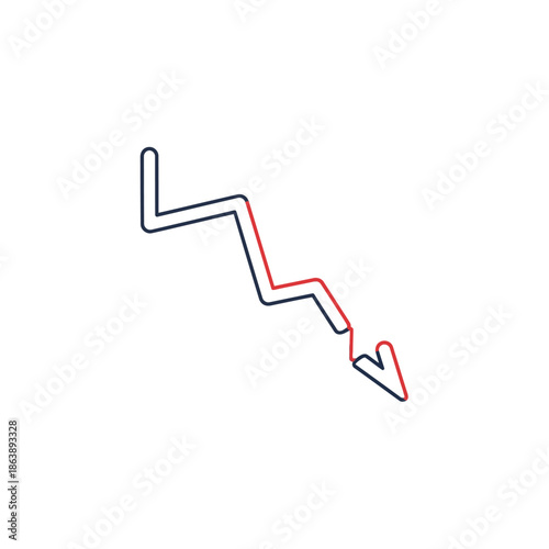 Downward Trending Financial Graph Showing Market Decline and Losses