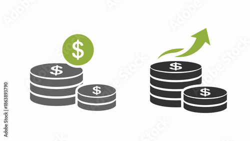Visual representation of financial growth and increased wealth through stacked coins, symbolizing successful savings, investment returns, and monetary accumulation over time