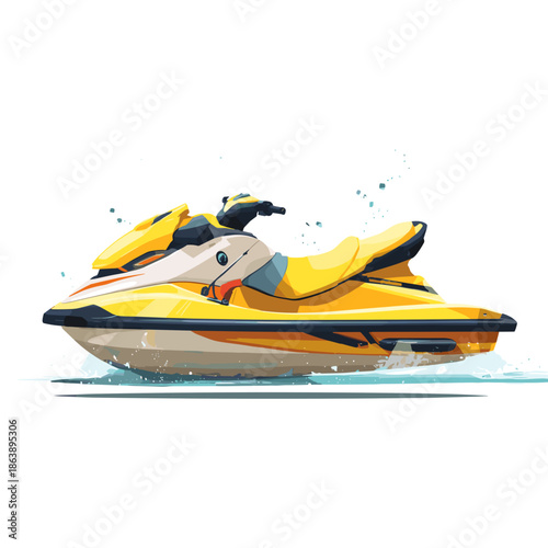 motor boat on white background vector illustration jet ski