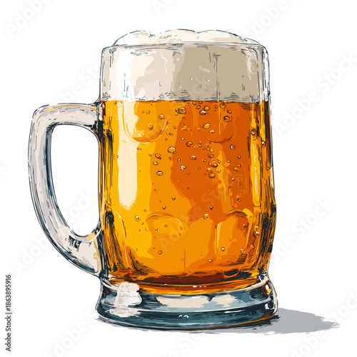 glass of beer isolated vecor illustration 