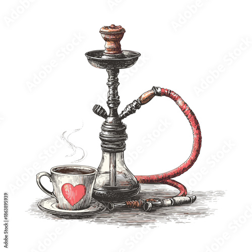 hookah on white background vector illustration 