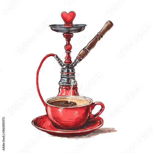 hookah on white background vector illustration 