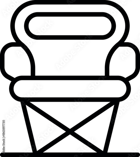 Portable folding chair ideal for camping, picnics, and outdoor activities, offering convenient seating and relaxation