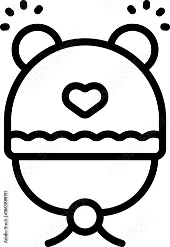 Knitted baby winter hat featuring adorable bear ears and a heart decoration, perfect for keeping little ones warm and stylish during the colder months