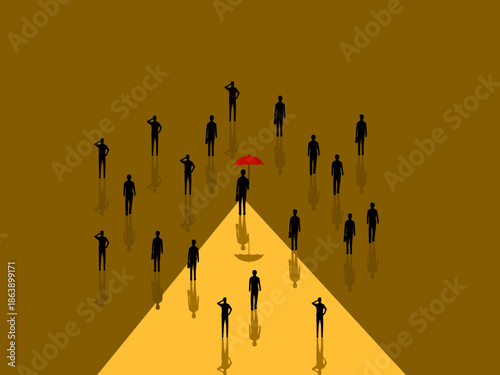 Businessmen carry umbrellas, unlike the general public