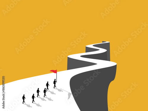 business leader carried the flag and marched down the valley road with the team