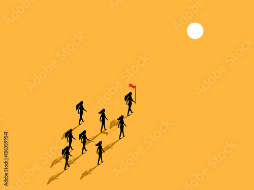 female business leader and her team embarked on a journey across a vast