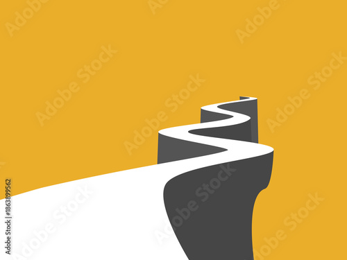 winding path on the hill. vector illustration.