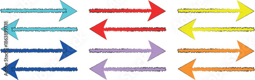 Creative Multicolor Arrow Elements Set – Decorative and Functional Arrow Icons in Various Styles and Directions, High-Quality Vector Illustration