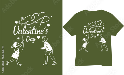 Valentine's Day T Shirt Typography Design
