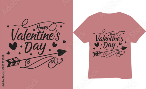 Valentine's Day T Shirt Typography Design

