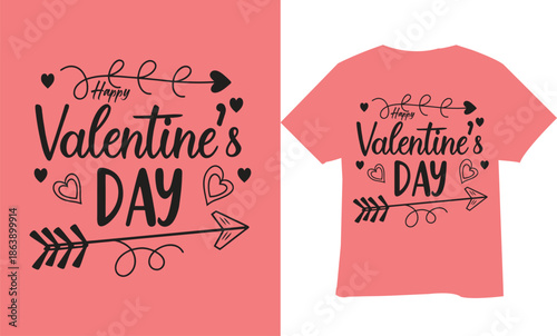 Valentine's Day T Shirt Typography Design
