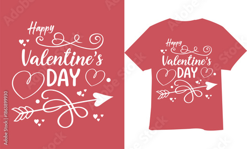 Valentine's Day T Shirt Typography Design
