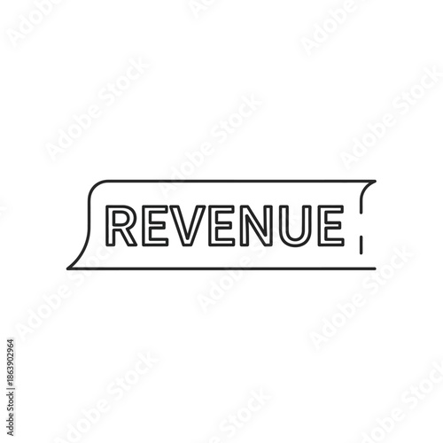 Financial Growth Concept Illustration with Revenue Text and Arrow Symbol