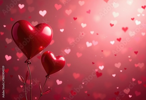 Valentine's Day Background adorned with heart shapes