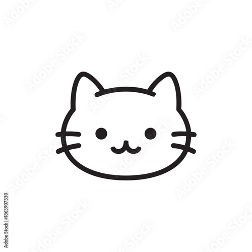 Cute cartoon cat and mouse playing together as a happy piggy bank style icon on a white background