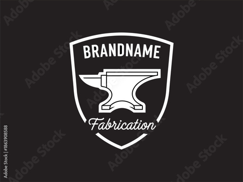 Anvil Icon in Shield Logo Design.