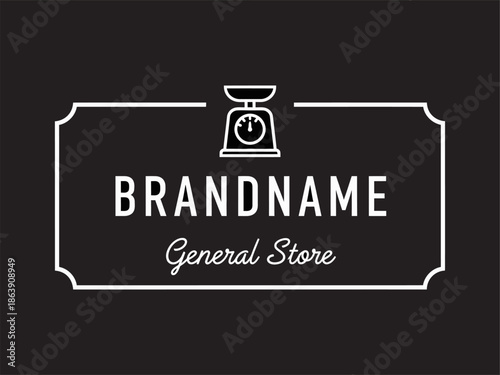 Schilderij op canvas General Store Logo with Brandname Text.