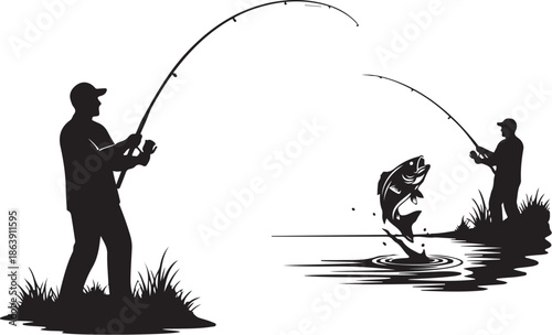 Fishing Silhouette Vector Bundle