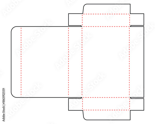 Box packaging die cut editable template design