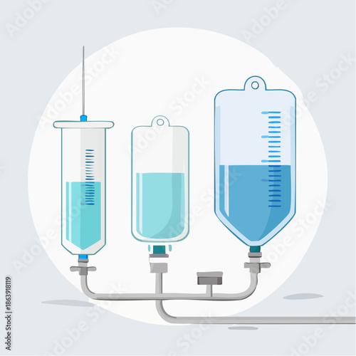 Medical intravenous drip bags and equipment for fluid administration