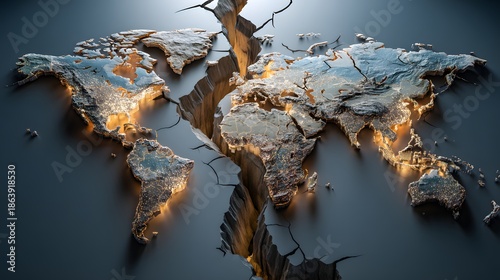 Global fragmentation and regional resilience concept