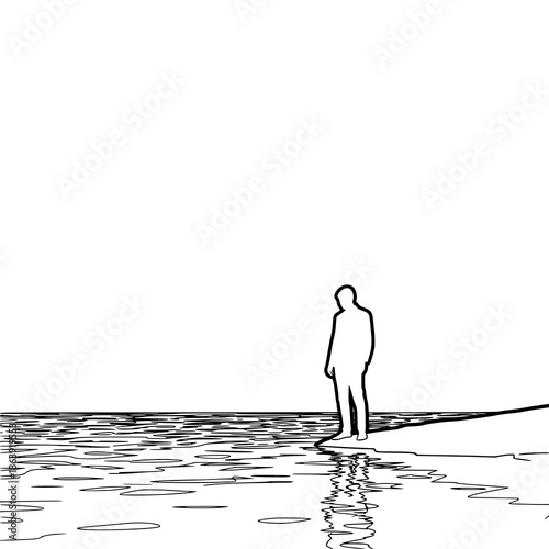 Silhouette of military officer holding american flag