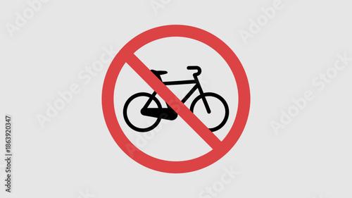 Bicycle traffic prohibition sign clearly communicates that cycling is not permitted on this pathway or road segment for safety reasons.