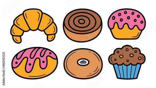 Pastry Selection: An assortment of delectable pastries artfully arranged, a tempting array of sweet treats. A visual feast for those with a sweet tooth!