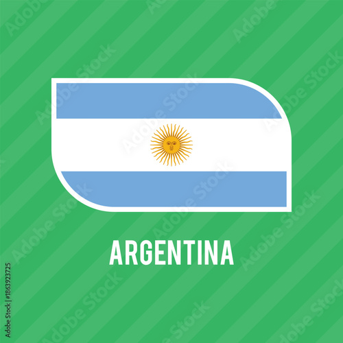 National flag of Argentina. Argentinian flag. Vector Illustration.	
