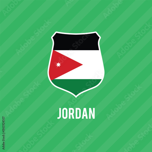 National Jordan flag. national flag on textured background. Fabric Texture. Hashemite Kingdom of Jordan. Asian country. State symbol of Jordan