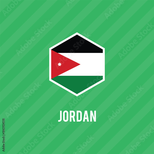 National Jordan flag. national flag on textured background. Fabric Texture. Hashemite Kingdom of Jordan. Asian country. State symbol of Jordan